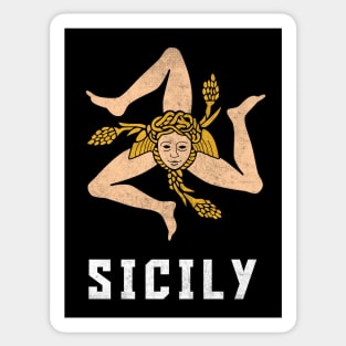 Sicily / Vintage Style Flag Design Sticker